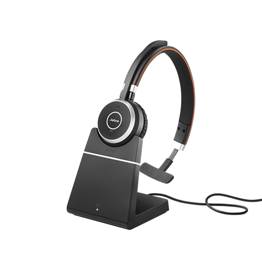 Jabra Evolve 65 UC Mono headset with Charging Stand