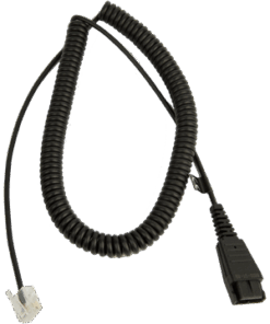 Jabra QD to RJ Coiled Bottom Cord