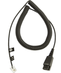 Jabra QD to RJ Coiled Bottom Cord