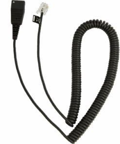 Jabra QD to RJ Coiled Bottom Cord